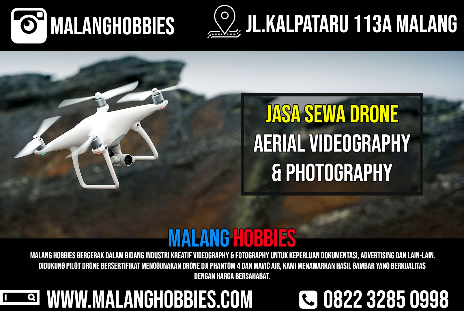 JASA SEWA DRONE MALANG | MALANG HOBBIES PRODUCTION 